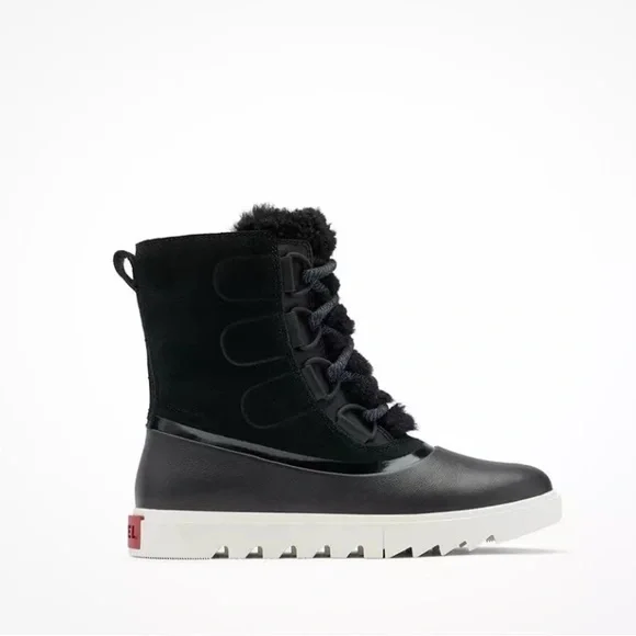 Sorel Women's Joan of Arctic Leather & Suede Winter Boot Black Sea Salt, US 8.5 - Picture 2 of 9